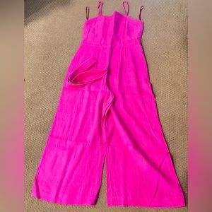 EUC hot pink JCrew linen jumpsuit